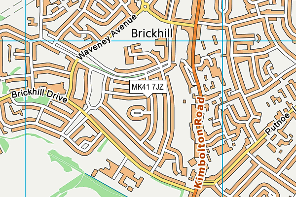 MK41 7JZ map - OS VectorMap District (Ordnance Survey)