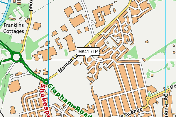 MK41 7LP map - OS VectorMap District (Ordnance Survey) MK41 7LP map - OS VectorMap District (Ordnance Survey)