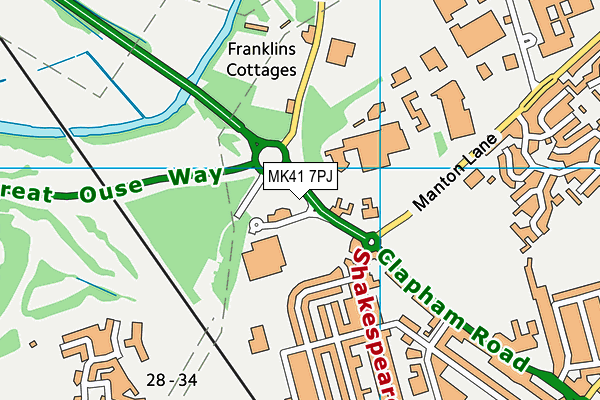 MK41 7PJ map - OS VectorMap District (Ordnance Survey) MK41 7PJ map - OS VectorMap District (Ordnance Survey)
