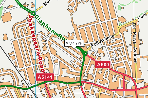 MK41 7PP map - OS VectorMap District (Ordnance Survey)