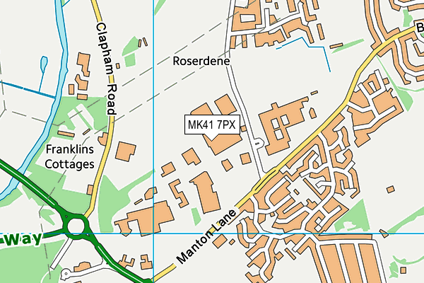 MK41 7PX map - OS VectorMap District (Ordnance Survey) MK41 7PX map - OS VectorMap District (Ordnance Survey)