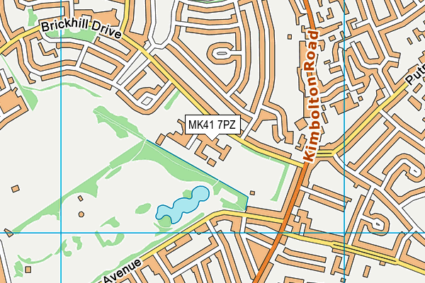 MK41 7PZ map - OS VectorMap District (Ordnance Survey)