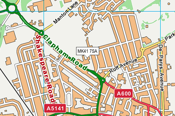 MK41 7SA map - OS VectorMap District (Ordnance Survey) MK41 7SA map - OS VectorMap District (Ordnance Survey)