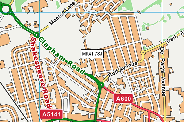 MK41 7SJ map - OS VectorMap District (Ordnance Survey) MK41 7SJ map - OS VectorMap District (Ordnance Survey)