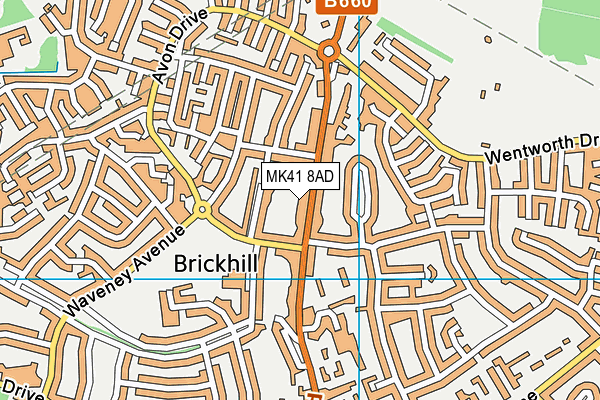 MK41 8AD map - OS VectorMap District (Ordnance Survey) MK41 8AD map - OS VectorMap District (Ordnance Survey)
