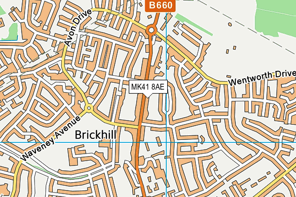 MK41 8AE map - OS VectorMap District (Ordnance Survey) MK41 8AE map - OS VectorMap District (Ordnance Survey)