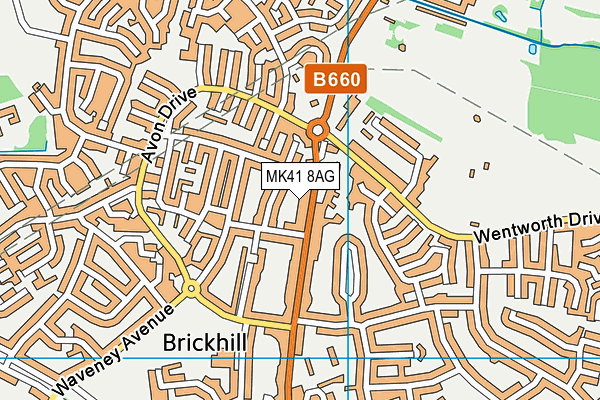 MK41 8AG map - OS VectorMap District (Ordnance Survey) MK41 8AG map - OS VectorMap District (Ordnance Survey)