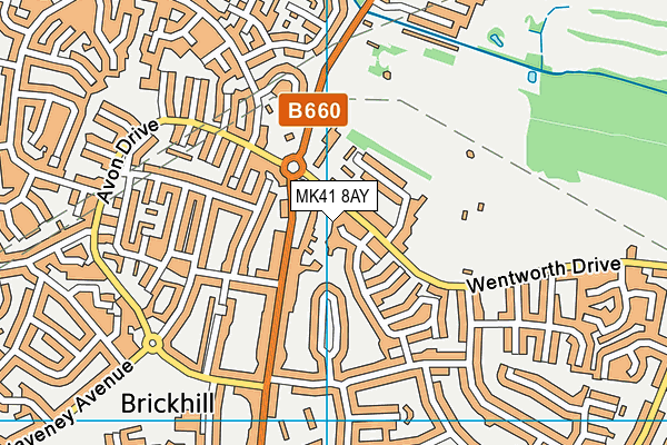 MK41 8AY map - OS VectorMap District (Ordnance Survey) MK41 8AY map - OS VectorMap District (Ordnance Survey)