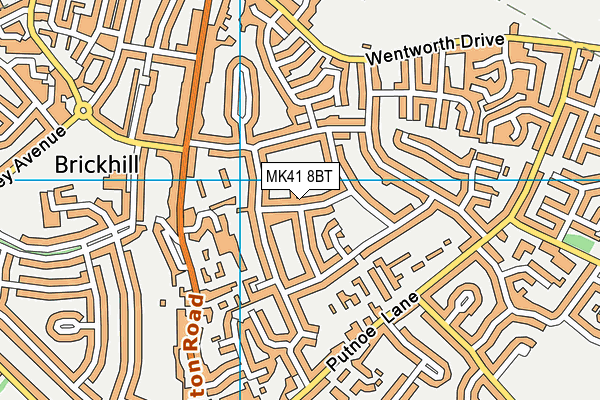 MK41 8BT map - OS VectorMap District (Ordnance Survey) MK41 8BT map - OS VectorMap District (Ordnance Survey)