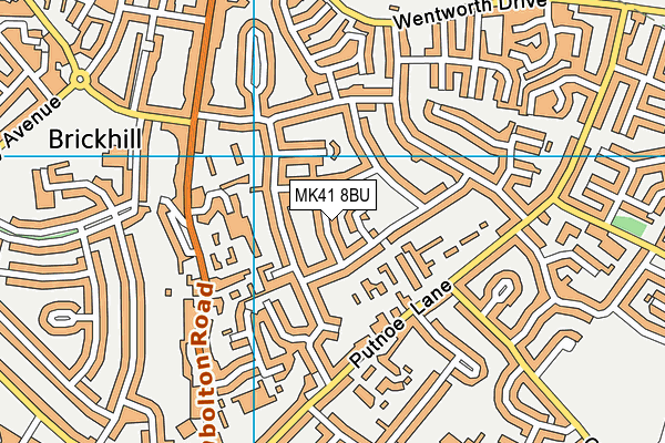 MK41 8BU map - OS VectorMap District (Ordnance Survey) MK41 8BU map - OS VectorMap District (Ordnance Survey)