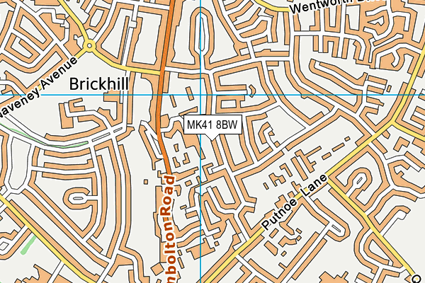 MK41 8BW map - OS VectorMap District (Ordnance Survey) MK41 8BW map - OS VectorMap District (Ordnance Survey)