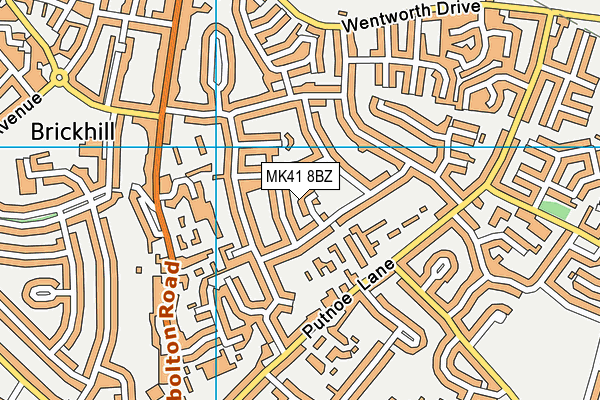 MK41 8BZ map - OS VectorMap District (Ordnance Survey) MK41 8BZ map - OS VectorMap District (Ordnance Survey)