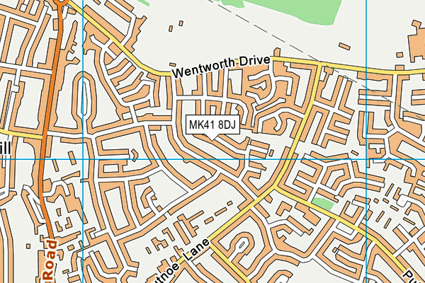 MK41 8DJ map - OS VectorMap District (Ordnance Survey) MK41 8DJ map - OS VectorMap District (Ordnance Survey)