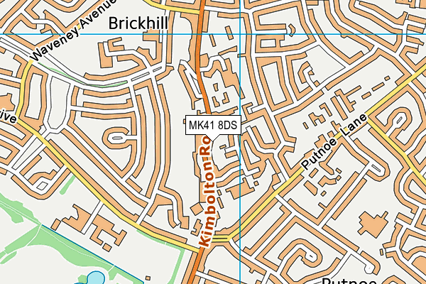 MK41 8DS map - OS VectorMap District (Ordnance Survey)