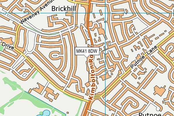 MK41 8DW map - OS VectorMap District (Ordnance Survey)