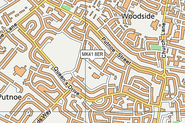 MK41 8ER map - OS VectorMap District (Ordnance Survey) MK41 8ER map - OS VectorMap District (Ordnance Survey)