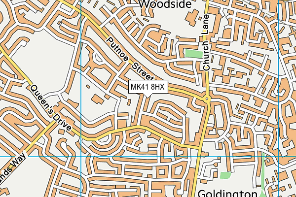 MK41 8HX map - OS VectorMap District (Ordnance Survey)
