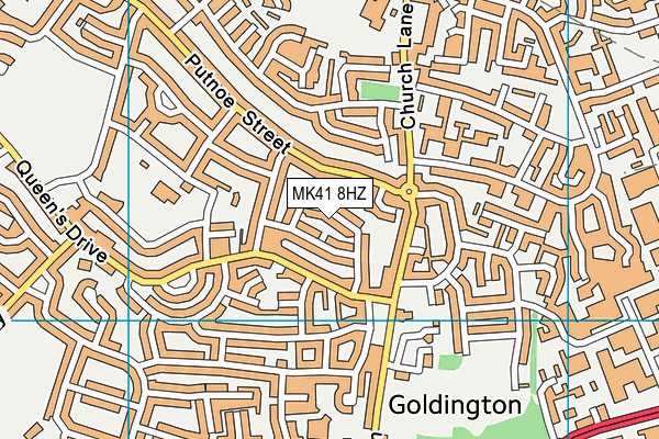 MK41 8HZ map - OS VectorMap District (Ordnance Survey)
