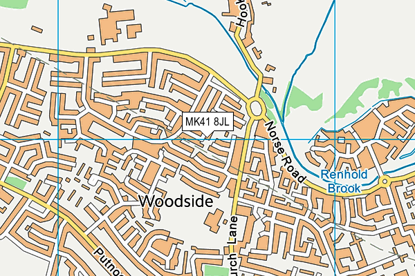 MK41 8JL map - OS VectorMap District (Ordnance Survey)