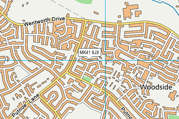 MK41 8JX map - OS VectorMap District (Ordnance Survey) MK41 8JX map - OS VectorMap District (Ordnance Survey)
