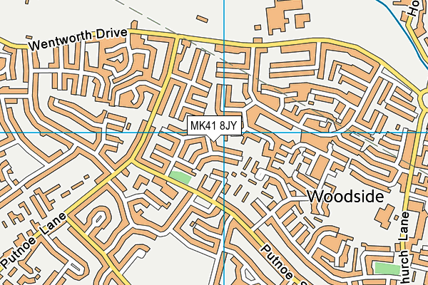 MK41 8JY map - OS VectorMap District (Ordnance Survey) MK41 8JY map - OS VectorMap District (Ordnance Survey)