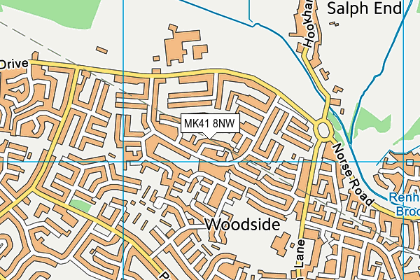MK41 8NW map - OS VectorMap District (Ordnance Survey) MK41 8NW map - OS VectorMap District (Ordnance Survey)