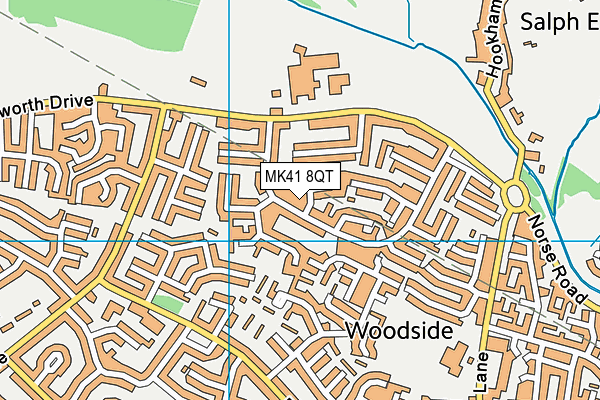 MK41 8QT map - OS VectorMap District (Ordnance Survey)