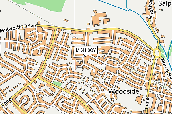 MK41 8QY map - OS VectorMap District (Ordnance Survey)