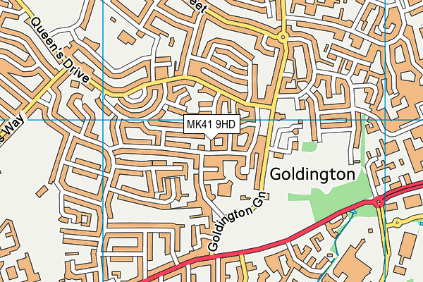 MK41 9HD map - OS VectorMap District (Ordnance Survey)