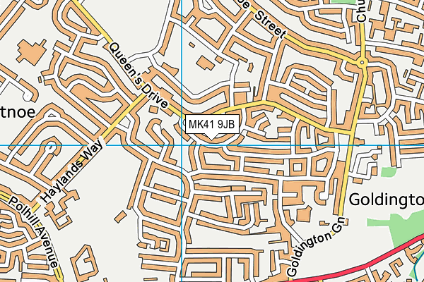 MK41 9JB map - OS VectorMap District (Ordnance Survey) MK41 9JB map - OS VectorMap District (Ordnance Survey)