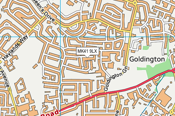MK41 9LX map - OS VectorMap District (Ordnance Survey)