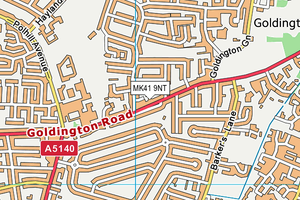 MK41 9NT map - OS VectorMap District (Ordnance Survey)