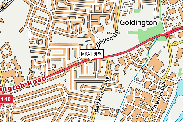 MK41 9PA map - OS VectorMap District (Ordnance Survey) MK41 9PA map - OS VectorMap District (Ordnance Survey)