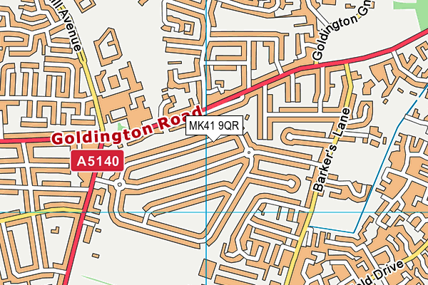 MK41 9QR map - OS VectorMap District (Ordnance Survey)