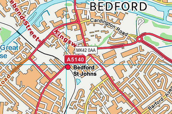 MK42 0AA map - OS VectorMap District (Ordnance Survey) MK42 0AA map - OS VectorMap District (Ordnance Survey)