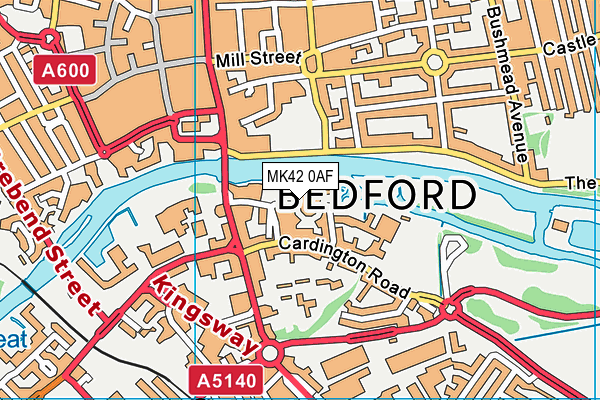 MK42 0AF map - OS VectorMap District (Ordnance Survey)