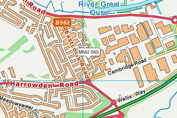 MK42 0AG map - OS VectorMap District (Ordnance Survey) MK42 0AG map - OS VectorMap District (Ordnance Survey)