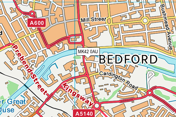 MK42 0AU map - OS VectorMap District (Ordnance Survey)