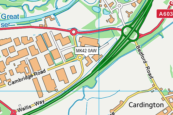 MK42 0AW map - OS VectorMap District (Ordnance Survey) MK42 0AW map - OS VectorMap District (Ordnance Survey)