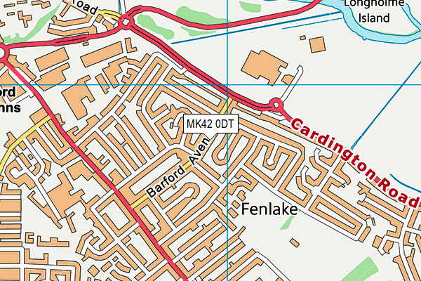 MK42 0DT map - OS VectorMap District (Ordnance Survey) MK42 0DT map - OS VectorMap District (Ordnance Survey)