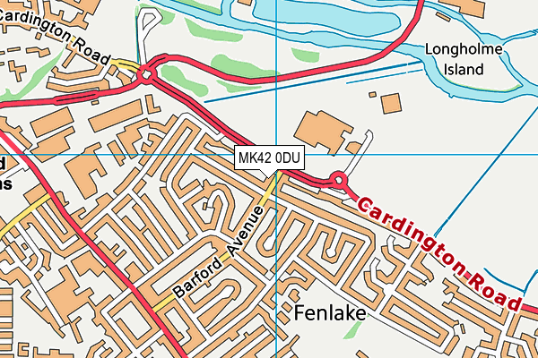 MK42 0DU map - OS VectorMap District (Ordnance Survey)