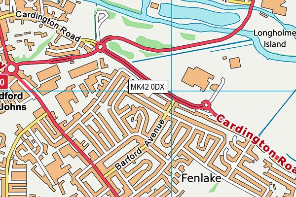 MK42 0DX map - OS VectorMap District (Ordnance Survey) MK42 0DX map - OS VectorMap District (Ordnance Survey)