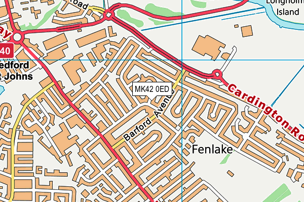MK42 0ED map - OS VectorMap District (Ordnance Survey) MK42 0ED map - OS VectorMap District (Ordnance Survey)