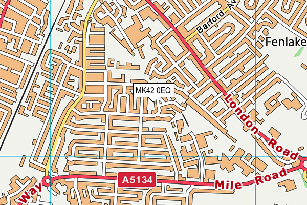 MK42 0EQ map - OS VectorMap District (Ordnance Survey)