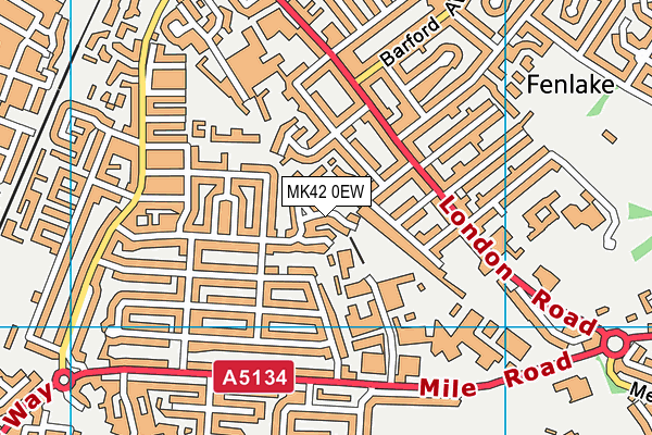MK42 0EW map - OS VectorMap District (Ordnance Survey) MK42 0EW map - OS VectorMap District (Ordnance Survey)