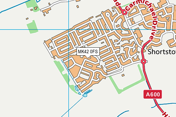 MK42 0FS map - OS VectorMap District (Ordnance Survey)