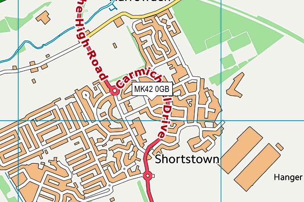 MK42 0GB map - OS VectorMap District (Ordnance Survey)