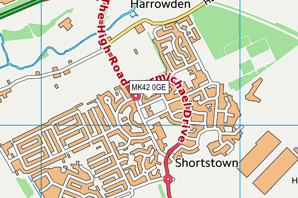 MK42 0GE map - OS VectorMap District (Ordnance Survey) MK42 0GE map - OS VectorMap District (Ordnance Survey)