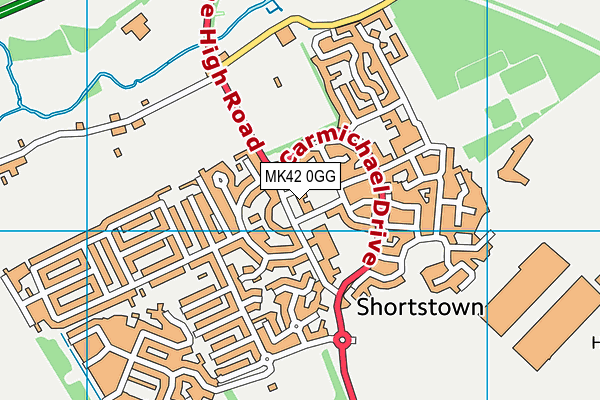 MK42 0GG map - OS VectorMap District (Ordnance Survey) MK42 0GG map - OS VectorMap District (Ordnance Survey)
