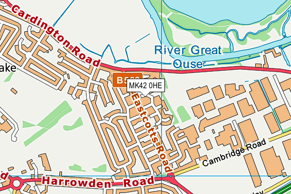 MK42 0HE map - OS VectorMap District (Ordnance Survey)